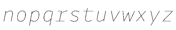 Drive Mono Hairline Italic Font LOWERCASE