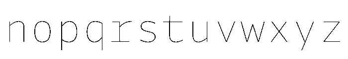 Drive Mono Hairline Font LOWERCASE