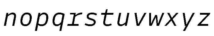 Drive Mono Light Italic Font LOWERCASE