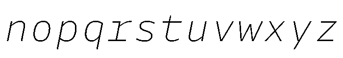 Drive Mono Thin Italic Font LOWERCASE