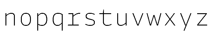 Drive Mono Thin Font LOWERCASE