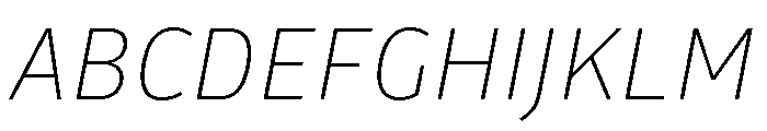 Drive Thin Italic Font UPPERCASE