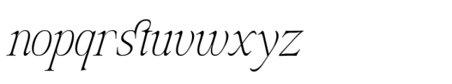 DT Hebrinks Thin Italic Font LOWERCASE