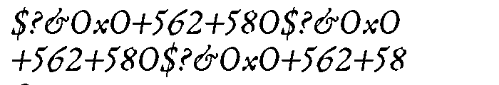 Dunelm Italic Font OTHER CHARS