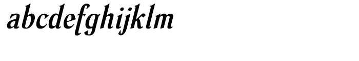Dutch Mediaeval Condensed Bold Italic Font LOWERCASE