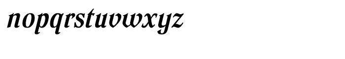 Dutch Mediaeval Condensed Bold Italic Font LOWERCASE