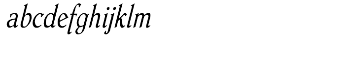 Dutch Mediaeval Condensed Italic Font LOWERCASE
