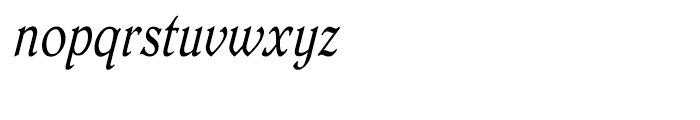 Dutch Mediaeval Condensed Italic Font LOWERCASE
