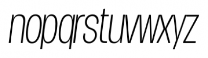 Duera Condensed Thin Italic Font LOWERCASE