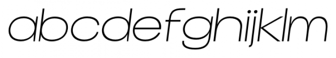 Duera Expanded Thin Italic Font LOWERCASE