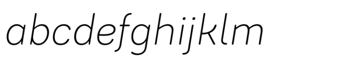 Dudek Thin italic Round Font LOWERCASE