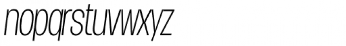 Duera Condensed Thin Italic Font LOWERCASE