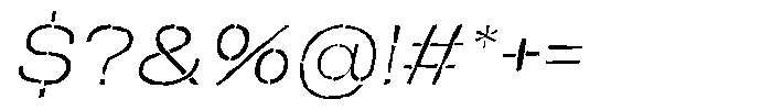 Duh Encok Distort Extra Light Italic Font OTHER CHARS