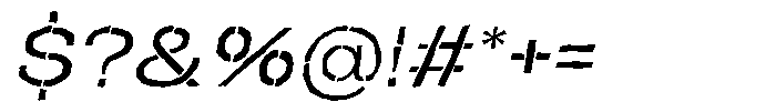 Duh Encok Distort Italic Font OTHER CHARS