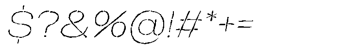 Duh Encok Distort Thin Italic Font OTHER CHARS