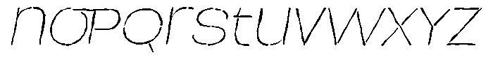 Duh Encok Distort Thin Italic Font LOWERCASE