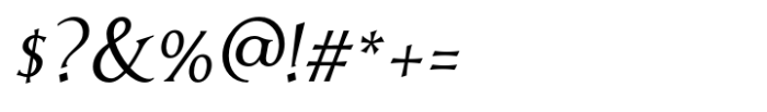 Dulcinea Serif Italic Font OTHER CHARS