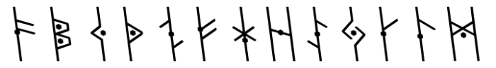Dvarlin Staves Remnant Light Slant Font UPPERCASE