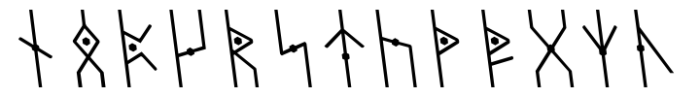 Dvarlin Staves Remnant Light Slant Font UPPERCASE