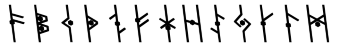 Dvarlin Staves Remnant Regular Slant Font UPPERCASE