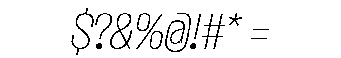 Dwight CondensedThinItalic Font OTHER CHARS