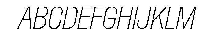 Dwight CondensedThinItalic Font UPPERCASE