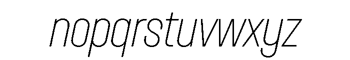 Dwight CondensedThinItalic Font LOWERCASE