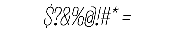 Dwight ExtraCondensedThinItalic Font OTHER CHARS
