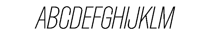 Dwight ExtraCondensedThinItalic Font UPPERCASE