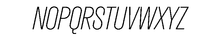 Dwight ExtraCondensedThinItalic Font UPPERCASE