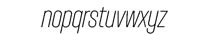 Dwight ExtraCondensedThinItalic Font LOWERCASE