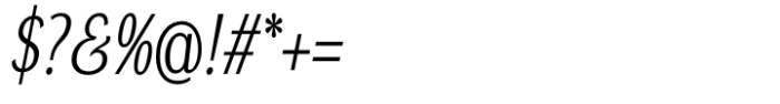 DynaGrotesk Condensed Light Italic Font OTHER CHARS
