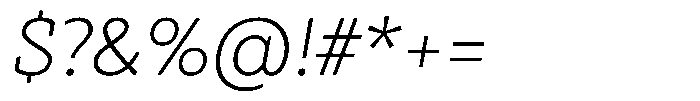 Dynamio Light Oblique Font OTHER CHARS