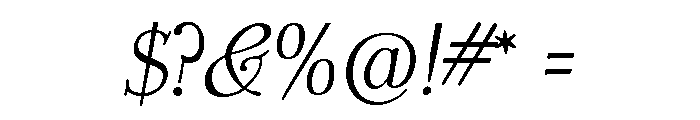 Dyrynk Regular Italic Font OTHER CHARS
