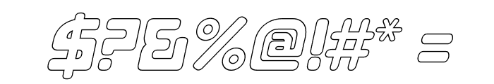 E4 Digital V2 Hollow Italic Font OTHER CHARS