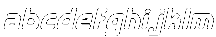 E4 Digital V2 Hollow Italic Font LOWERCASE