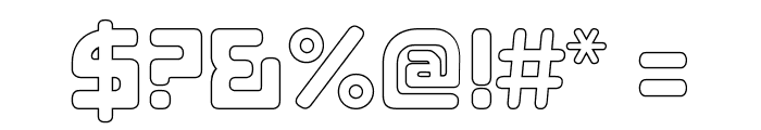 E4 Digital V2 Hollow Regular Font OTHER CHARS