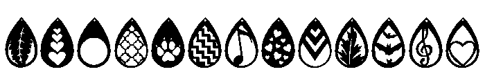 Earrings Gothic Font UPPERCASE