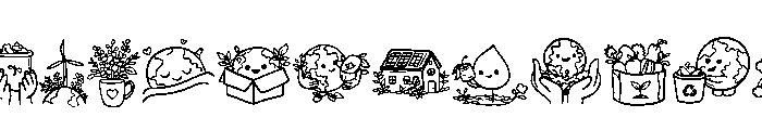 Earth Day Doodles Font LOWERCASE