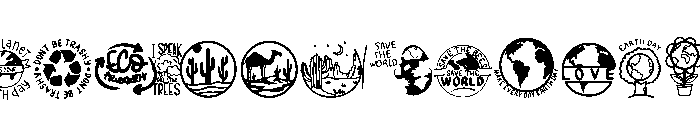 Earth Love Icons Font UPPERCASE