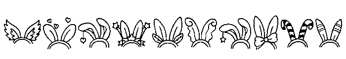 Easter Bunny Ears Doodle Font OTHER CHARS