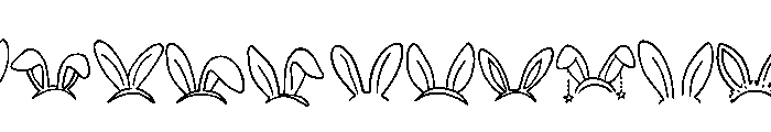 Easter Bunny Ears Doodle Font UPPERCASE