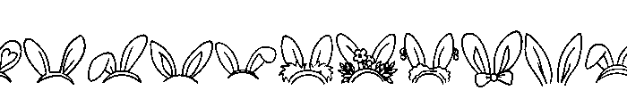 Easter Bunny Ears Doodle Font LOWERCASE