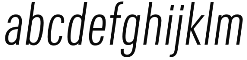 East Light Oblique Font LOWERCASE