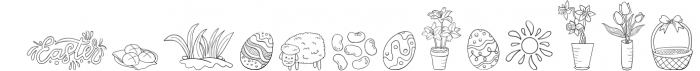 Easter Doodles - Dingbats Font Font UPPERCASE