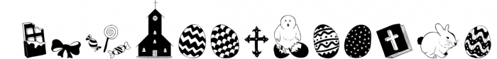 Easter Doodles - Dingbats Font Font LOWERCASE