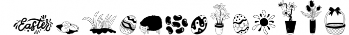 Easter Doodles - Dingbats Font Font LOWERCASE