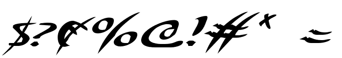 Eagleclaw Expanded Italic Font OTHER CHARS