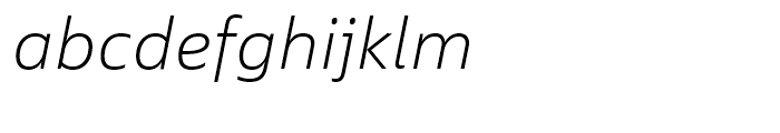 Ebony Thin Italic Font LOWERCASE