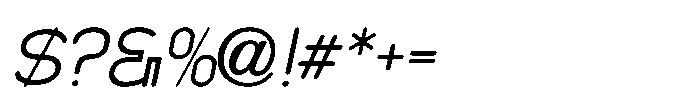 Eclectic Sans JNL Eclectic Sans Oblique JNL Regular Font OTHER CHARS